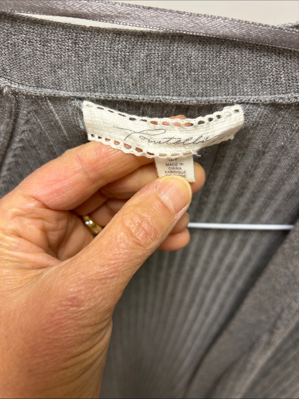 Lightweight Open-Front Ribbed Cardigan - Gray - Picture 2 of 4
